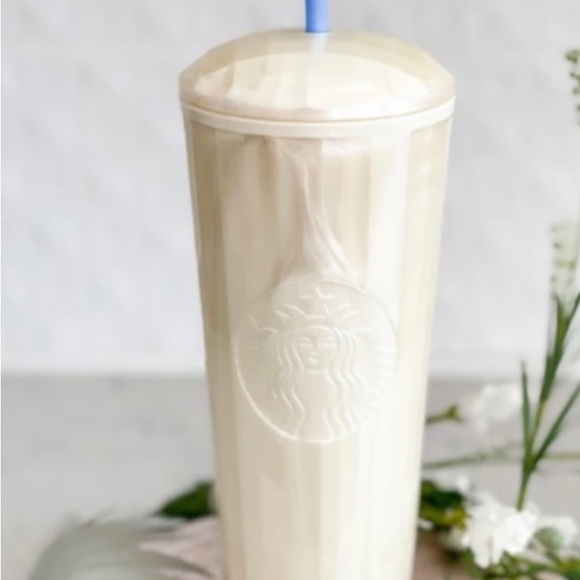 Starbucks Pearl White Marbled Dome Kaleidoscope Tumbler Cold Cup 24oz Venti 2021 - Picture 15 of 15